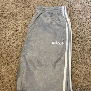 Adidas grey and white sweat pants